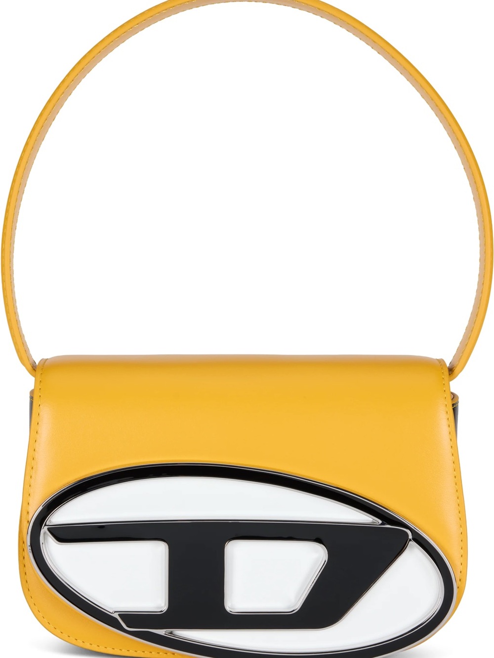 Diesel Yellow Shoulder Bag with Silver Oval Accent